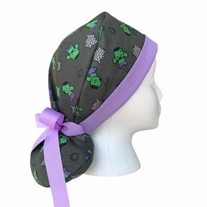 Marvel hulk superhero surgical scrub hat/cap gray